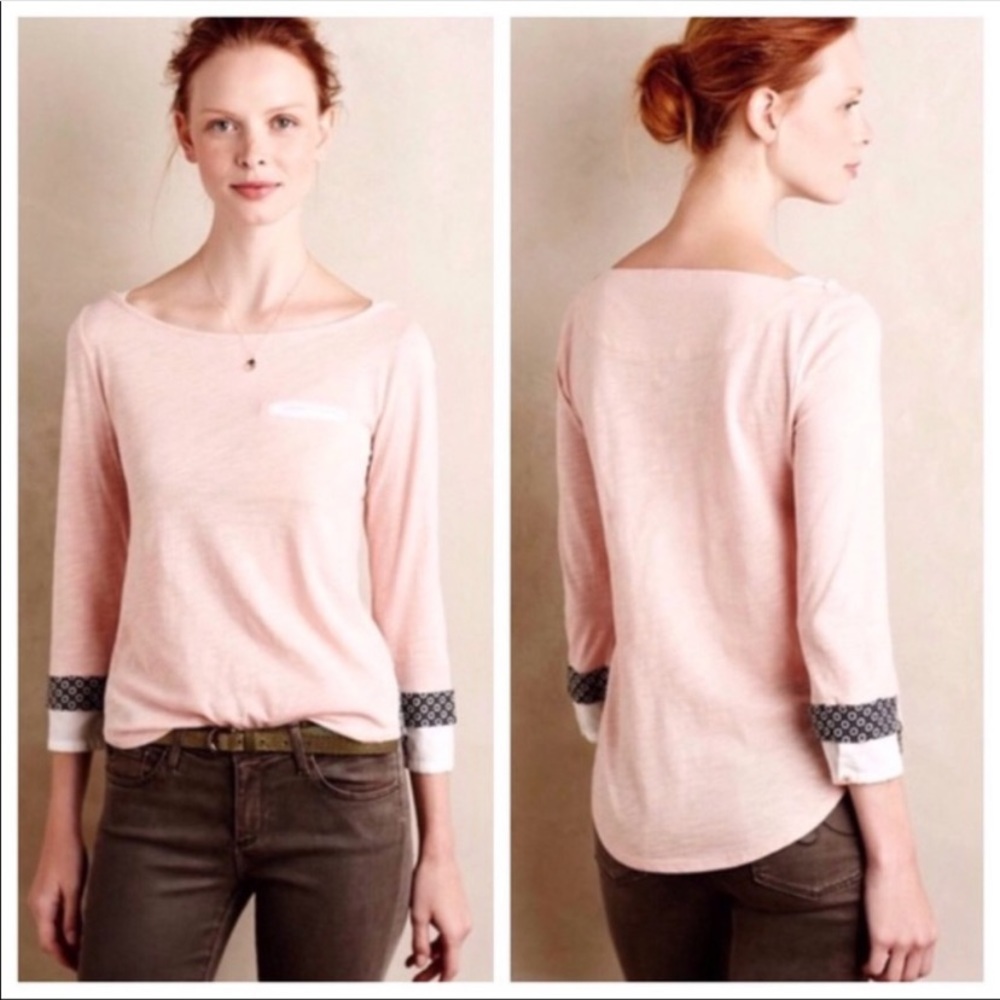 Anthropologie little yellow button tee